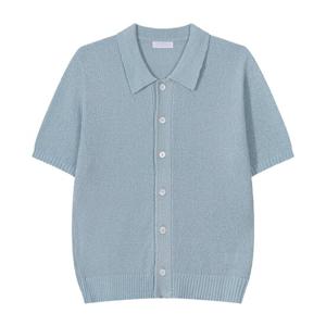 [리빌모아]남자 솔리드 보카시 부클 카라 반팔 가디건 GN-CAH-Q0