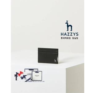 [헤지스ACC][선물포장] HJHO4F286BK_남성용 블랙 퍼피장식 가죽 카드지갑