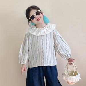 [베이비맥스] 스트라이프 프릴 카라 블라우스 R14814