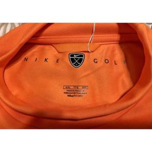 247069 NWT ~ NIKE GOLF Mens Dri-Fit UV~Bright Orange~Mock Neck ~Short Sleeve S