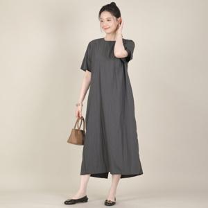 애비뉴투지 엄마옷 바스락 소재 얇은 랩핑 디테일 여름 반팔 원피스 K08522