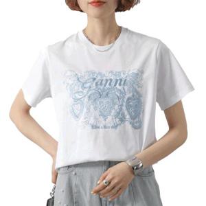 [국내배송] 가니 타투 레이스 티셔츠 여성 반팔 티셔츠 T4158 151