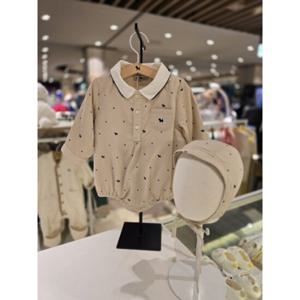 [블루독베이비] 25 FW(BE)BI 클래식 바디수트(45A1360410)백일 돌 조카 선물 우주복 모자세트 유아 아가옷