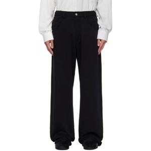 25 FW 메종마르지엘라 남성 블랙 코튼 스웨트팬츠 슬랙스 252188M191000