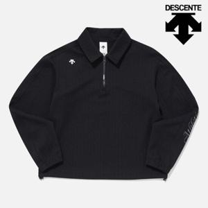 [데상트]데상트 자카드 반집업 맨투맨 SP122UHT21BLK0 긴팔티 스