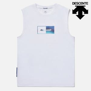 [데상트]데상트 남성 그래픽 냉감 슬리브리스 SP221EST51WHT0 긴