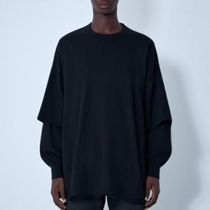 25 FW 릭오웬스 다크쉐도우 Tommy Hustler 레이어드 슬리브 티셔츠 DU02E7266 RN 09