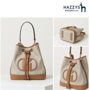 [헤지스ACC][선물포장][H20캔버스토트] H소가죽 패치 베이지 버킷백 M _HIBA2F103
