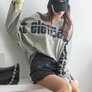 [나크21](55~99) 레터링 가오리소매 티셔츠 DM23-T-28