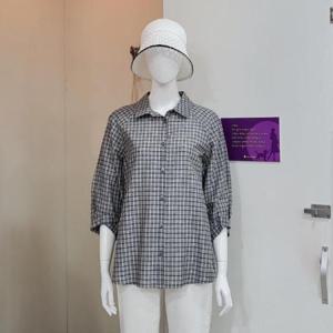 올리비아하슬러 DP01 루즈핏 7부 체크 셔츠 OHDMBL106