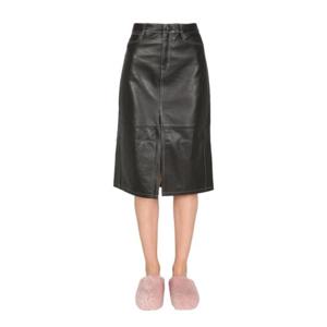 프로엔자슐러 화이트 라벨 여성 블랙 가죽 미디 스커트 WL2135049_LR184001