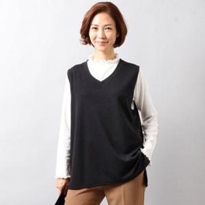 [아이우먼]빅사이즈니트조끼 3300L412 언발심플베스트 WW