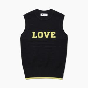 [30%OFF] 르꼬끄골프 여성 레터링 포인트 라운드넥 니트 베스트 (GQ122LKV21)