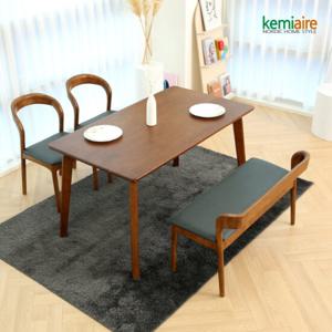 케미에르 알리샤 4인 원목식탁SET(벤치형) KHD-405B