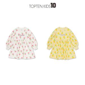 탑텐키즈 MKF1OO2102 여아 버비 라이트 테리 전판 포인트 원피스