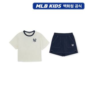 [MLB키즈PG] 스트릿 베이직 로고 티셔츠 세트 (여아) (7FS1B3353-50CRS)