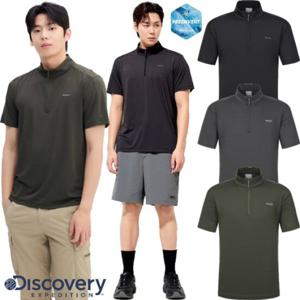 [디스커버리] 2025 S S 여름 DMZT61053 프레시벤트 남성 집업 반팔티