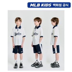 [MLB키즈PG] 바시티 메쉬 피케 아동 티셔츠 세트 (7AS1V0753-50CRS)