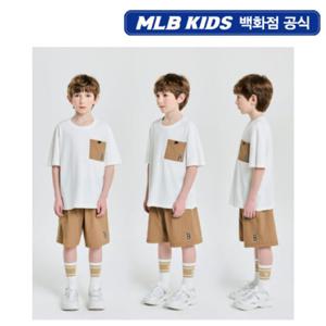 [MLB키즈PG] 베이직 아웃도어 메쉬 포켓 아동 티셔츠세트 (7AS1B0653-43WHS)