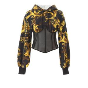 Versace 진스 꾸뛰르 패널 드로우스트링 후드티 76HAI3A176DP301 G89 TP940409148