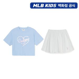 [MLB키즈PG] 하트 스포티브 아동 여아 티셔츠 세트 (7FS1H0153-07SBL)