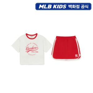 [MLB키즈P] 바시티 스트릿 여아 티셔츠세트 7FS1V1253-50IVS