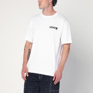 KENZO White cotton T shirt with logo FF55TS4894SGCORKENZO-01