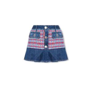 Dsquared2 체크 로우라이즈 데님 스커트 S75MA0894S78154 001F TP935109170