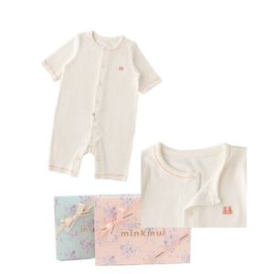 [밍크뮤]SC 선물포장(크림)퓨어모달7부우주복(3537004124)7부우주복 신생아 백일돌 실내복 A