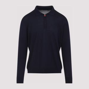 키톤 지퍼업 칼라 롱 슬리브 폴로 스웨터 UMK0493K400E NAVY