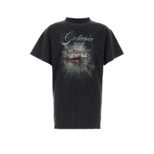 발렌시아가 반팔 티셔츠 811688TRVQ4 1041 FADED WASHED BLACK