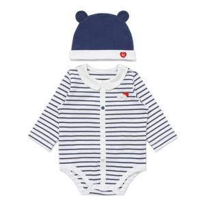 [블루독베이비8] FW25 카라세트바디슈트 HJ (45A7004007) (BLUEDOG BABY 유아 출산 백일 선물 도트 강아지