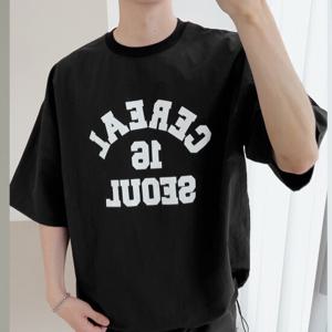 [리빌모아]남자 시리얼 서울 스트링 반팔 티셔츠 5C-TSH-Q061-검