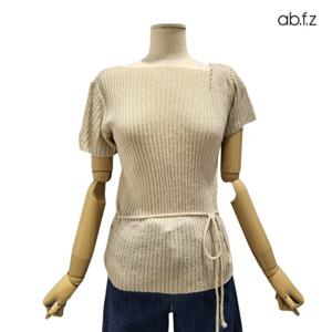 [에이비에프지]넥선 포인트 써머 골지 반팔 니트 APZ2ZW36F