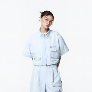 [OFFROAD] 여성 스탠드 카라 셋업 반팔 점퍼 (라이트 블루)_5L41312