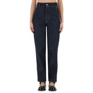 MOSCHINO LAUREL CROWN PATCH DENIM PANTS 030104220510