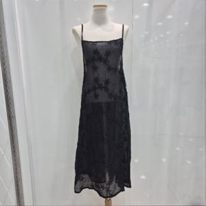 [밸리걸]블랙 플라워 레이스 시스루 뷔스티에 원피스 603840_YS
