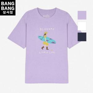 뱅뱅 HC04 여름여성 라운드프린트 얇은 반팔면티 NTL537
