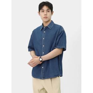 [빌리버스] 남성 데님 반팔 셔츠 코튼 캐주얼 청남방 BSUQT001
