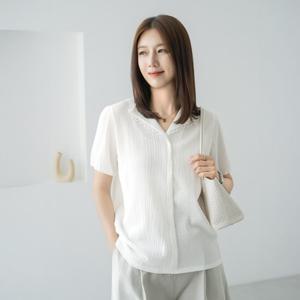 엄마옷 마담4060 푸딩카라블라우스 중년여성 반팔 -ZBL2507114-