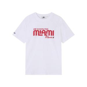 NBA반팔티 KQC N242TS073P-WH MIA 트래블 아치형 반팔 티셔츠