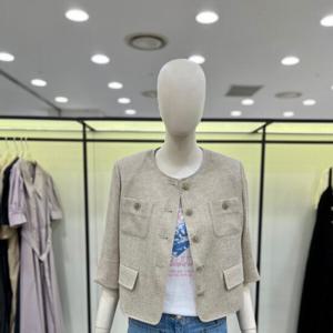 [씨씨콜렉트]노카라 린넨 혼방 크롭 자켓 E242MSF133BE_CA