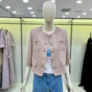 [씨씨콜렉트]노카라 린넨 혼방 크롭 자켓 E242MSF133_CA