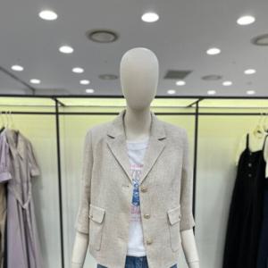 [씨씨콜렉트]7부 소매 린넨 혼방 숏 자켓 E242MSF135LE_CA