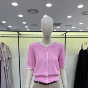 [씨씨콜렉트]라인 배색 숏 가디건 E242KSL134PK_CA
