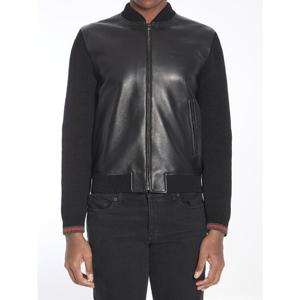 GUCCI Nappa leather and knit bomber 7931811060