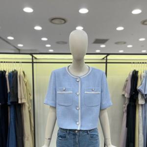 [씨씨콜렉트]라인 배색 반팔 자켓 E242PSF168LB_CA