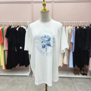 [샤틴]장미장식 루즈핏 박시 티셔츠S242C559A03_JK
