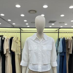 [씨씨콜렉트]레이어드 크롭 셔츠 E242MSC131WH_CA