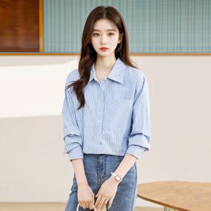 샵앤) 여성 카라넥 스트라이프 블라우스 WDM-WBL-KQQ8960